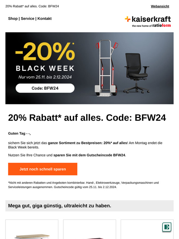 💰Es ist Black Week – aber nur noch bis 2.12.
