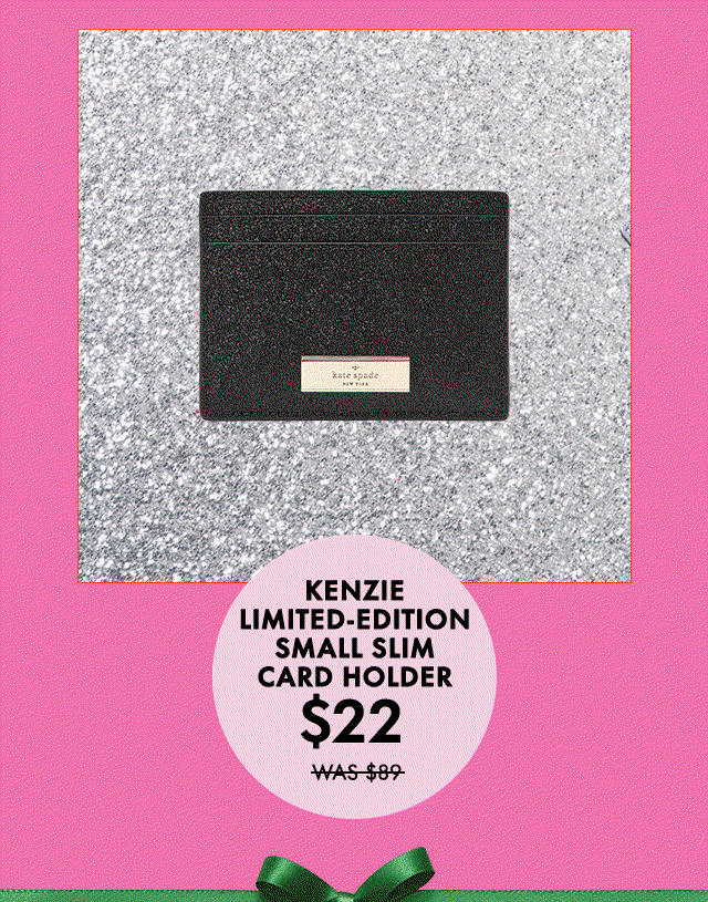 kenzie limited edition small slim card holder Kate Spade New York Kenzie Boxed Glitter Large Slim Cardholder