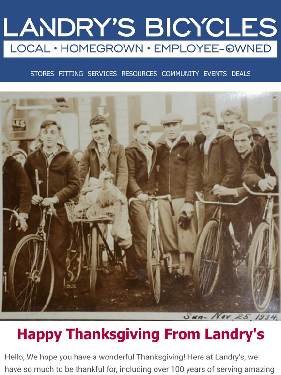 Hey, Happy Thanksgiving From Landry’s — Don't scroll past the best cycling deals of the year!