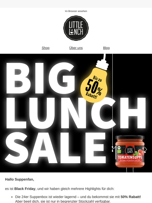 Versandkostenfrei + 50% Rabatt? Nur am Black Friday!