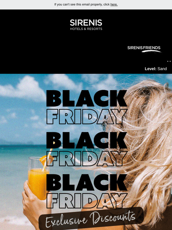 Don’t miss the best Black Friday offer at Sirenis