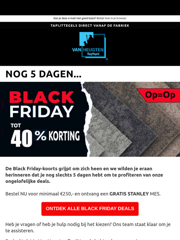 , nog 5 dagen Black Friday Acties!