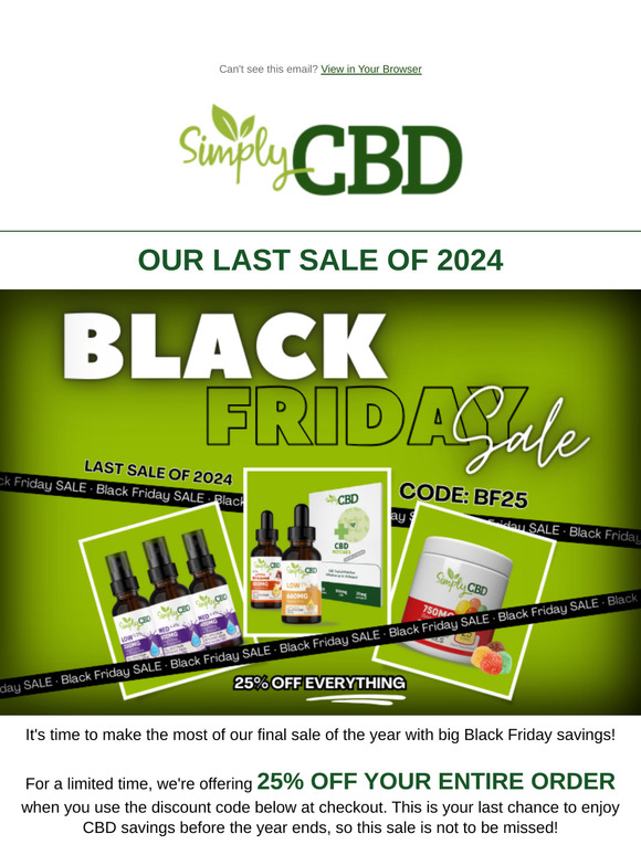 Final CBD Sale of 2024 - Don't Miss Out! 🛍️