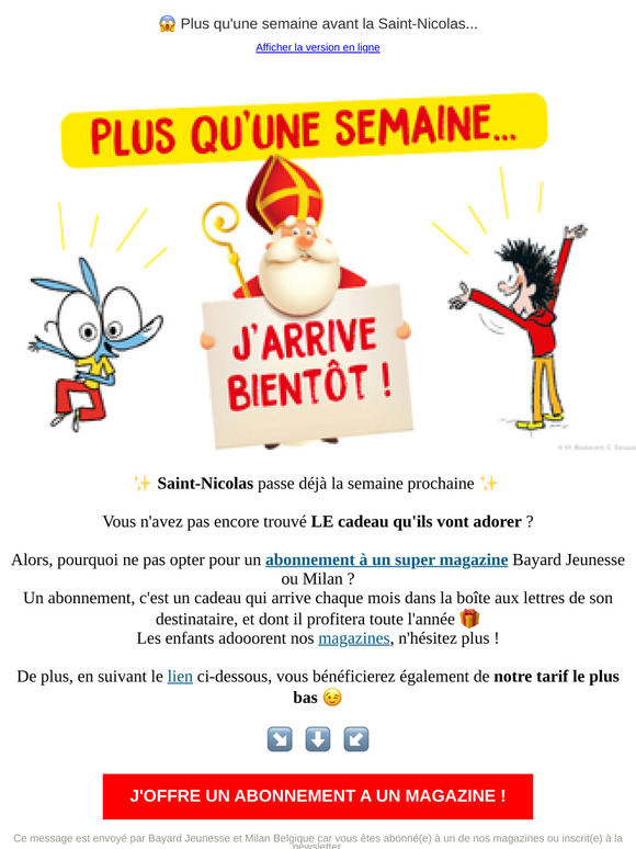 🚨Plus qu'une semaine avant la Saint-Nicolas...