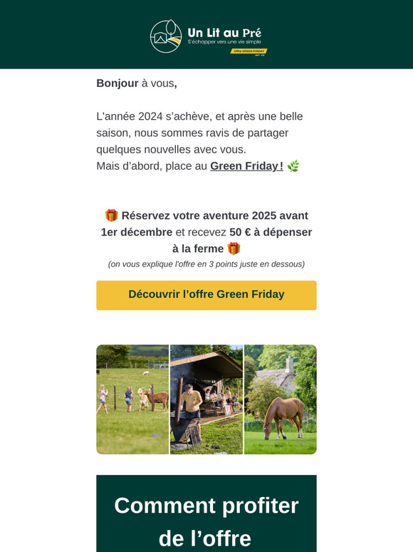 Green Friday : des souvenirs en famille et 50 € offerts !
