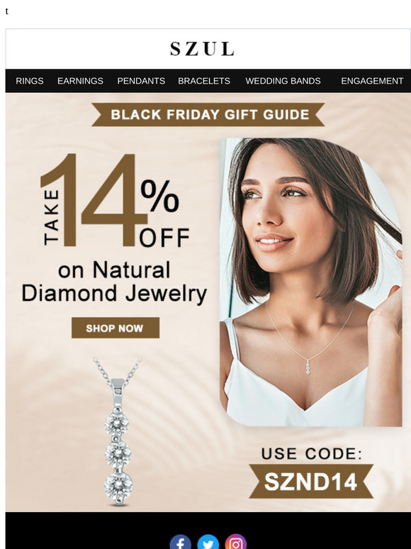 Black Friday Discounts - Take 14% Off on Natural Diamond Jewelry!