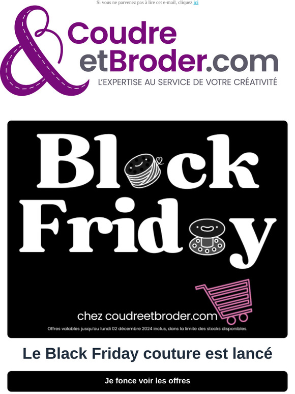Black Friday couture 🧵 : des offres sur mesure