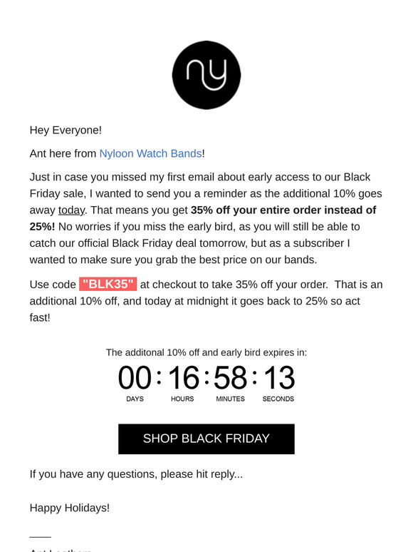 35% Off Ending Today!