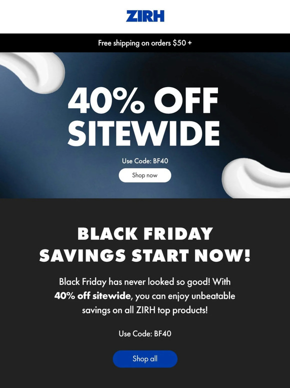 Black Friday Alert - 40% off sitewide