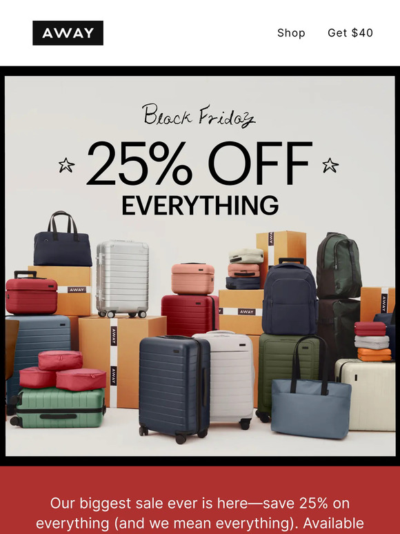 Away luggage coupons 2018 online