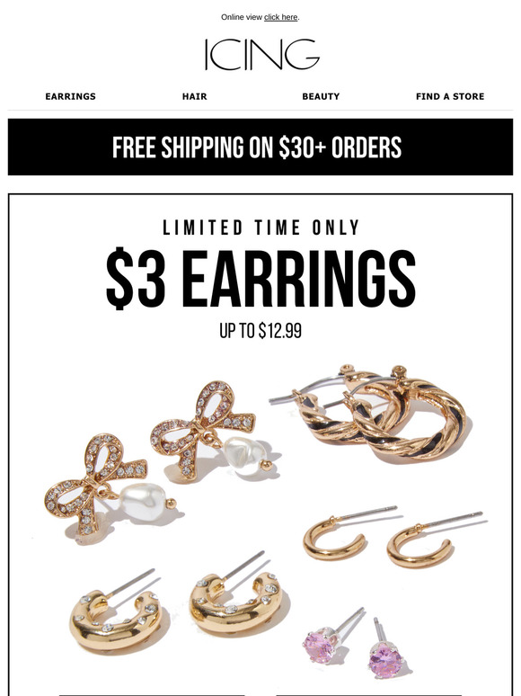 ✨ LIMITED TIME ONLY: $3 EARRINGS ✨