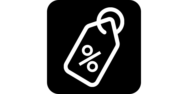 Price tag icon with discount sign