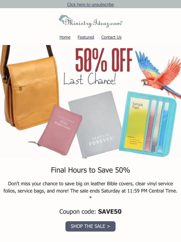 Last Chance to Save 50% off Meeting and Minsitry Supplies