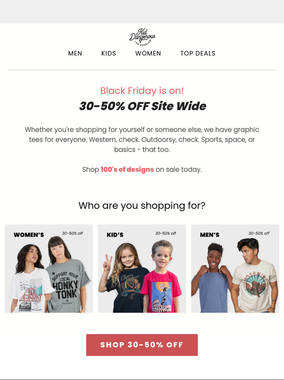 Save 30-50% OFF Site Wide