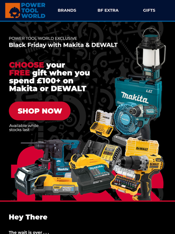 Black Friday Has Arrived! DeWalt and Makita Freebies While Stocks Last!