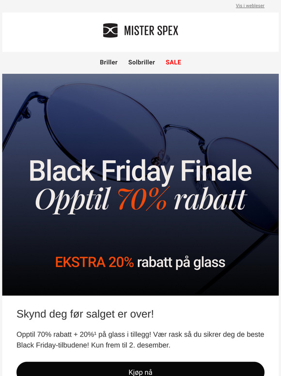 BLACK FRIDAY-SALG: opptil 70% + 20% på glass