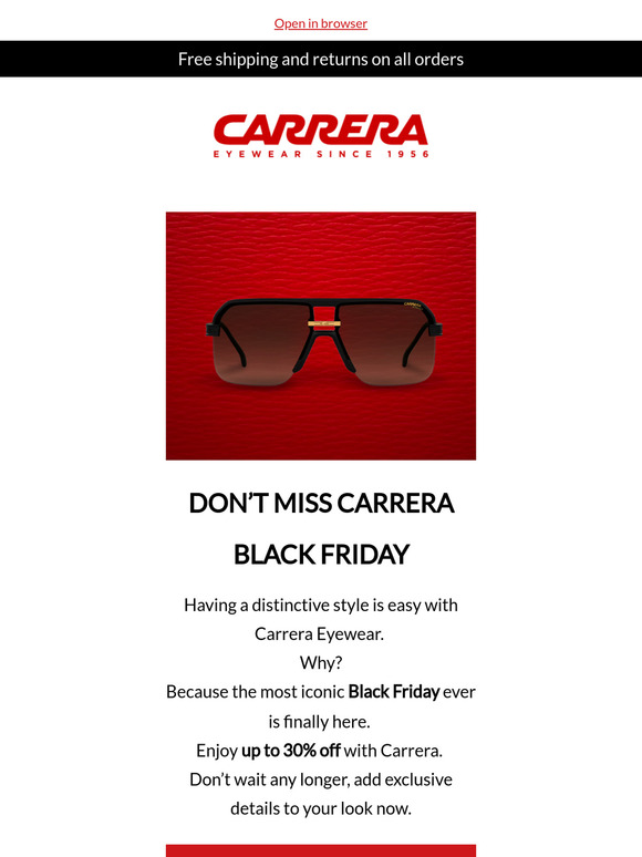 Black Friday Carrera: enjoy up to 30% off