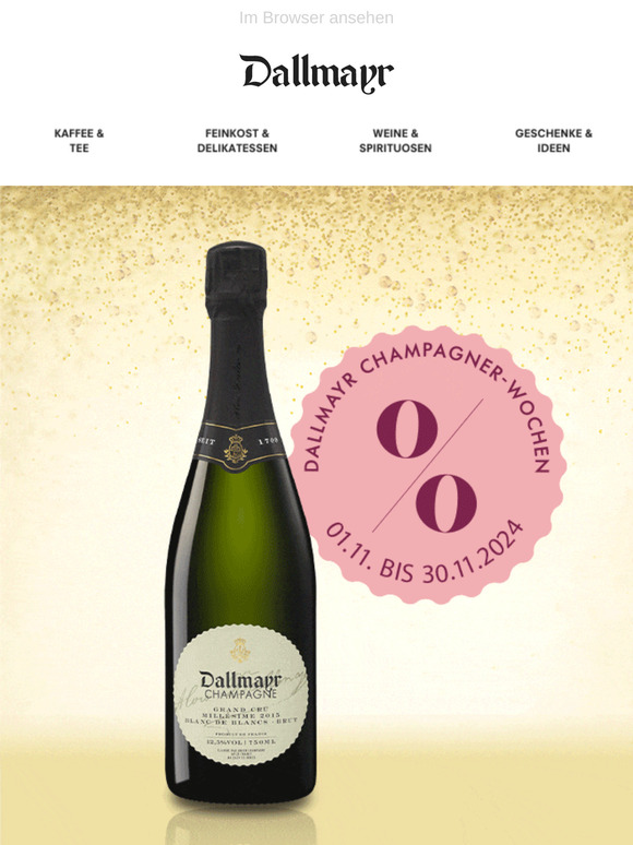 Nur noch bis morgen: Champagne Dallmayr zu prickelnden Probierpreisen