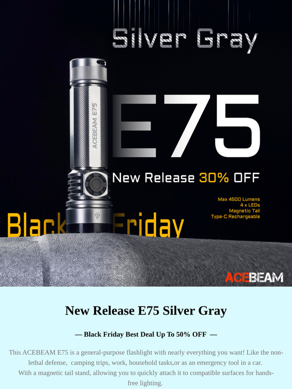Be Ready to Snap Up Deals - ACEBEAM Black Friday E75 30% OFF