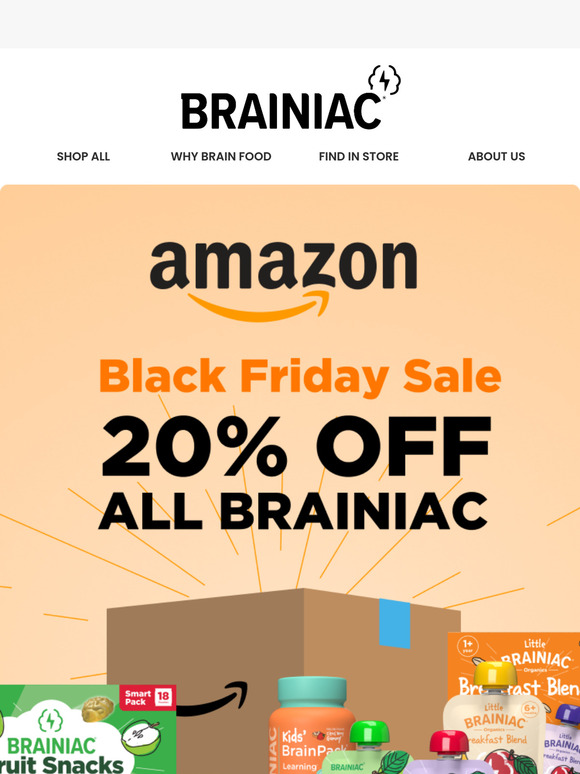 Save 20% on Brainiac Snacks this Black Friday!