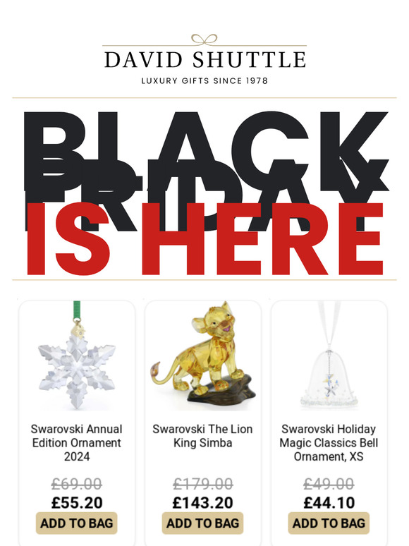 🖤 BLACK FRIDAY 🖤 Is Here at David Shuttle 🖤 Save Up To 50%
