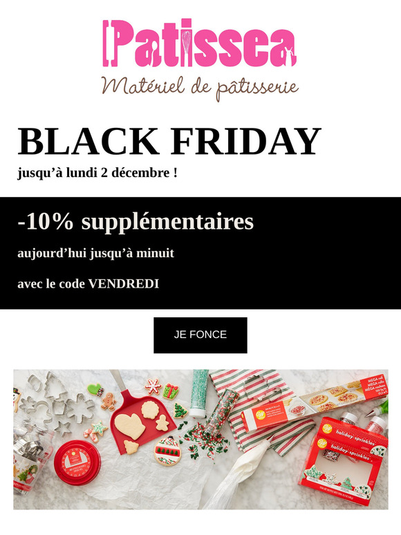 Black Friday = 10% supplémentaires jusqu'à minuit