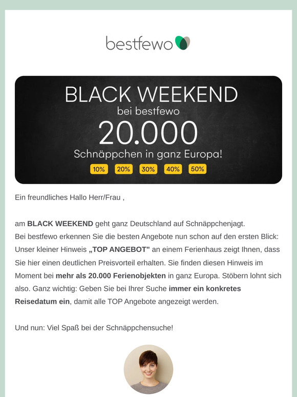 🖤💰BLACK WEEKEND bei bestfewo! Jetzt 20.000 Schnäppchen sichern!💸🖤