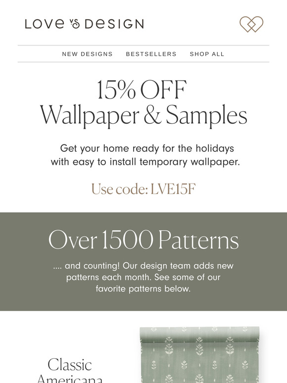 Black Friday: Save on Wallpaper & Samples