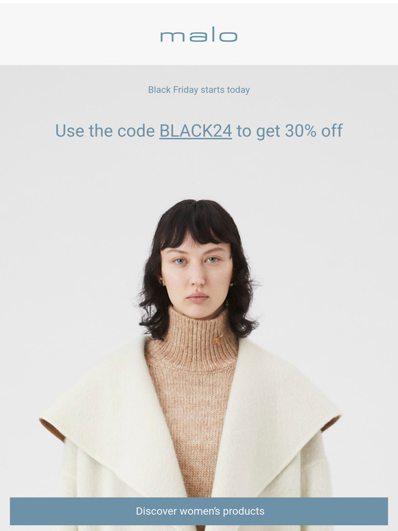 The Malo Black Friday Starts | Invest in timeless essentials that last