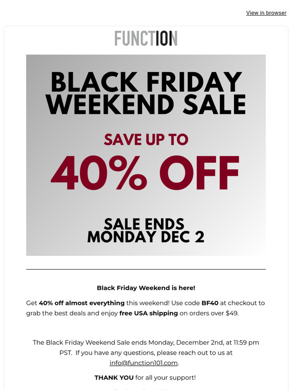Oops, We Meant 40% Off Almost Everything – Shop Black Friday Weekend Now!