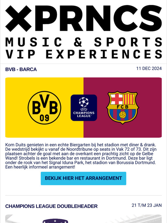 De beste clubs, de beste wedstrijden!