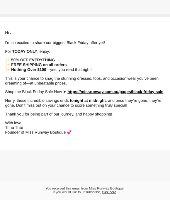 🔥 A Note from Our Founder: 50% OFF Black Friday Flash Sale