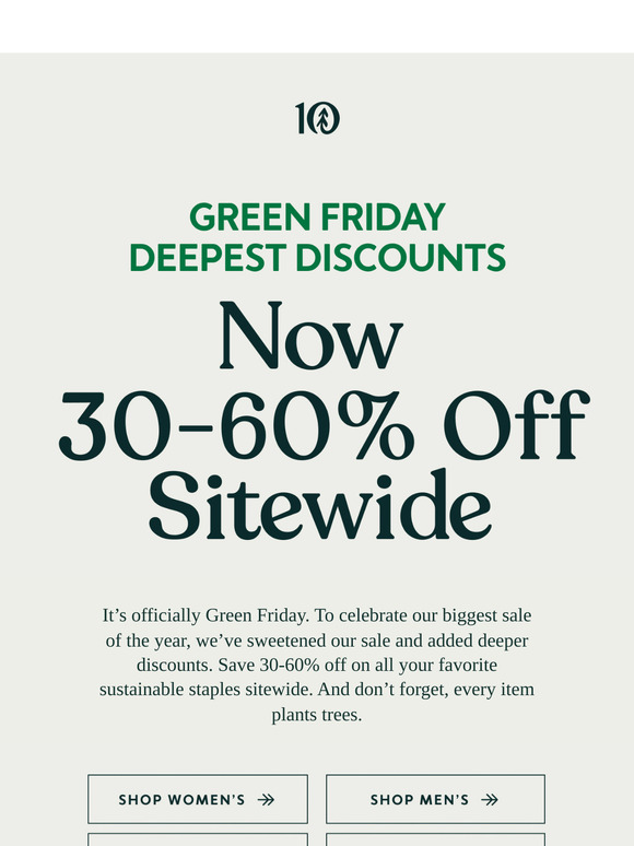 Deeper Discounts: Now 30-60% Off Everything