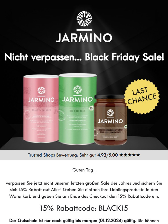 15% Black Friday Sale - Sparen und gesund bleiben!
