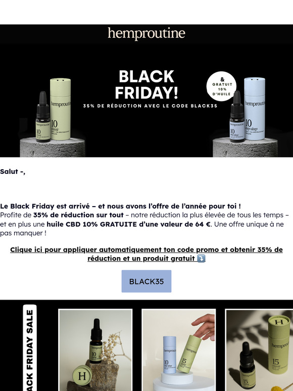 🔥 Le gros coup du Black Friday 🔥 35% de réduction & une huile CBD 10% GRATUITE ! Économise gros
