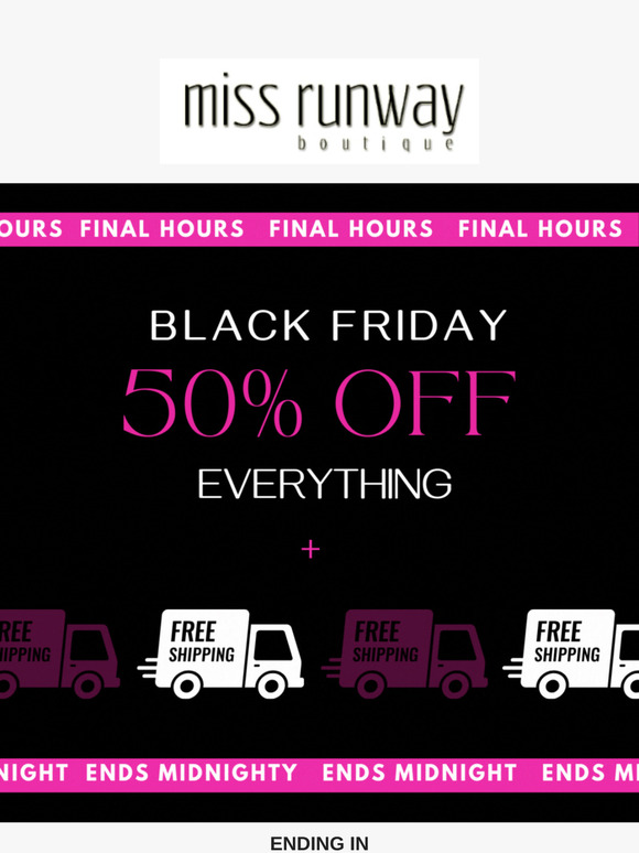 ⏳ It's the FINAL HOURS to save 50% OFF EVERYTHING + FREE SHIPPING