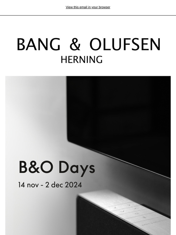 Se alle vores B&O DAYS tilbud