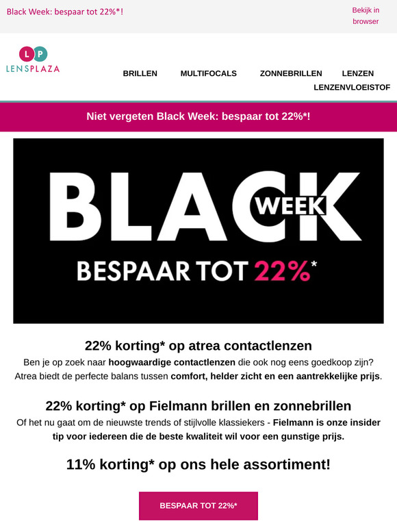 Niet vergeten Black Week: bespaar tot 22%!