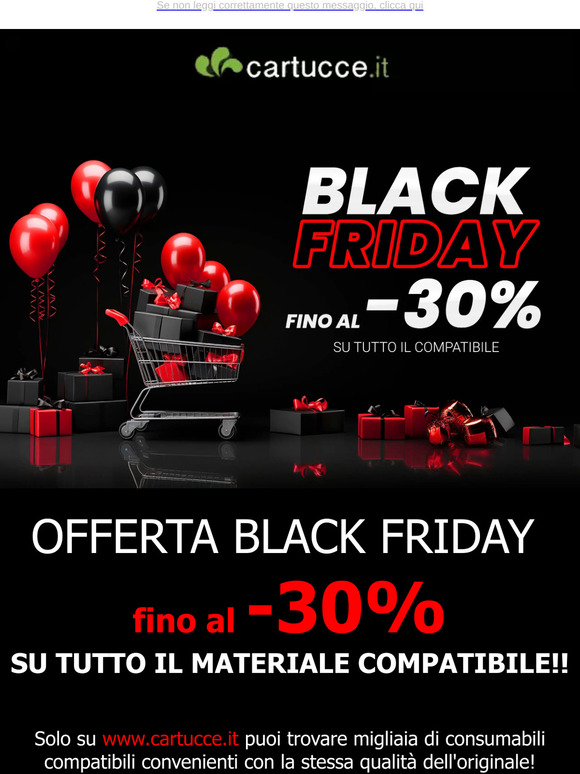 ⚡ Black Friday! ▶Sconto fino al 30% su tutto il materiale compatibile!