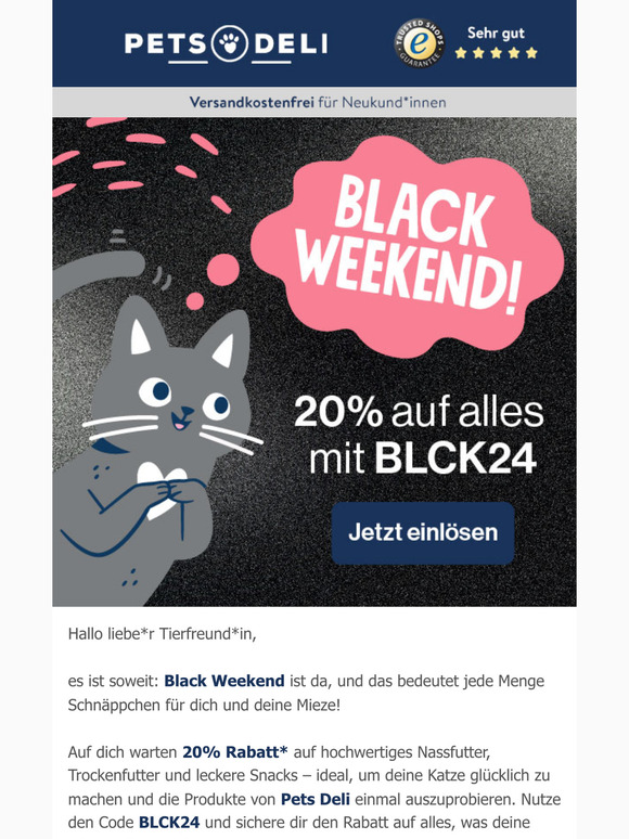 Unser Black Weekend Deal wartet auf dich & deine Mieze!