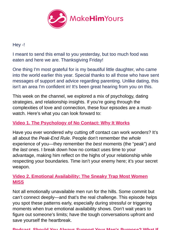 Gratitude, No Contact, Hidden Emotional Unavailability + More