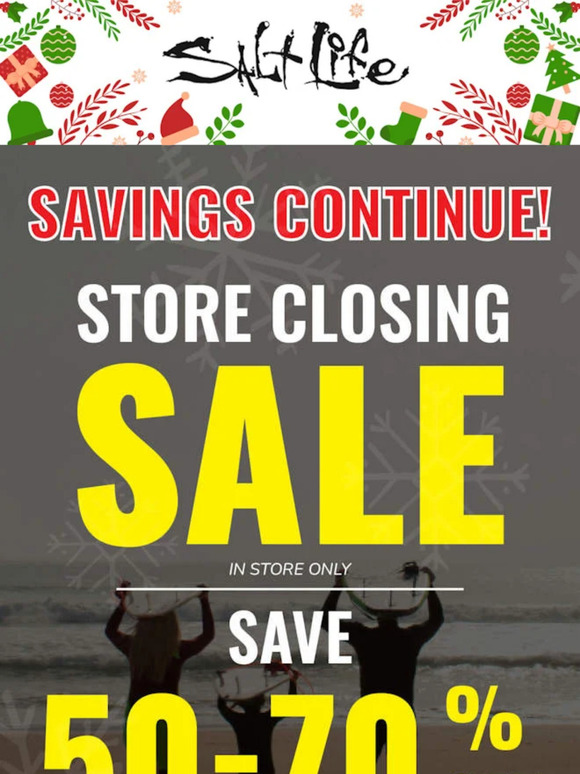 🛍️ Massive Discounts on Apparel, Sunglasses, and More at our Closing Sale!