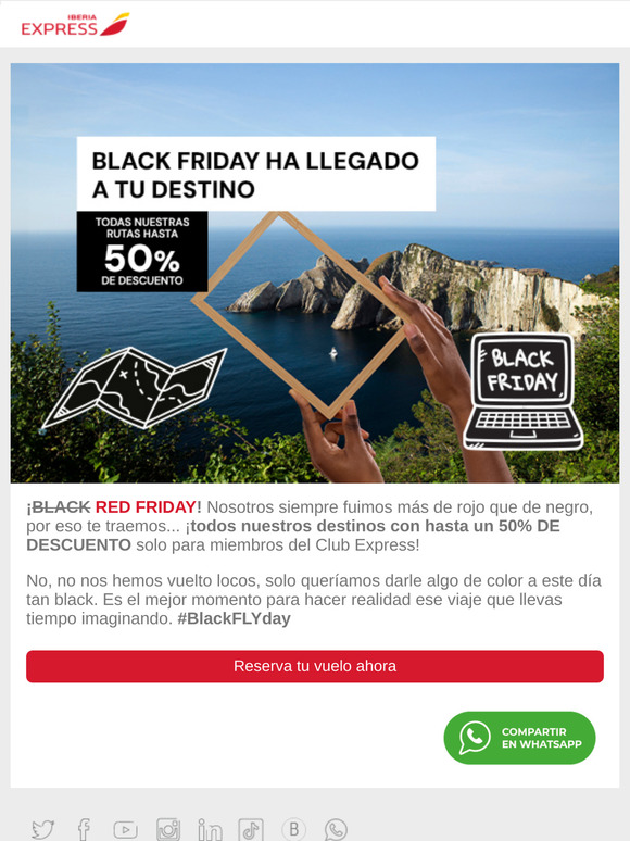50% de descuento en nuestro Red Friday - Iberia Express