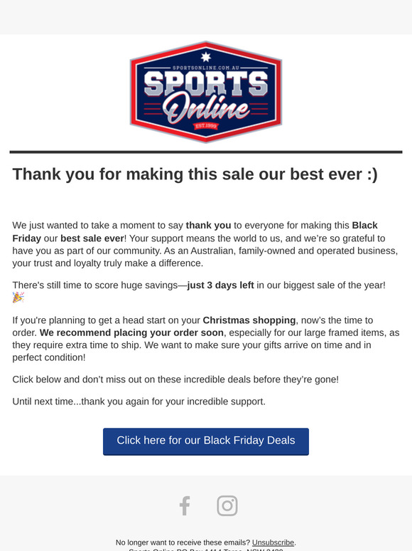 A Huge Thank You – 3 Days Left in Our Biggest Black Friday Sale