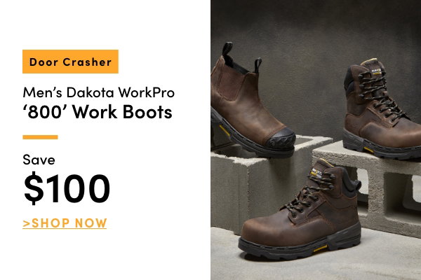 Door Crasher Men's Dakota WorkPro '800' Work Boots Save $100