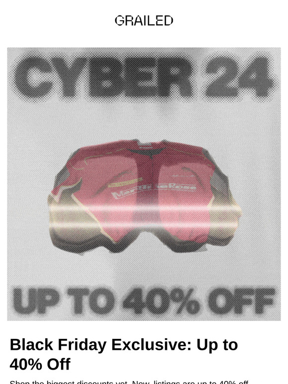 BLACK FRI: UP TO 40% OFF