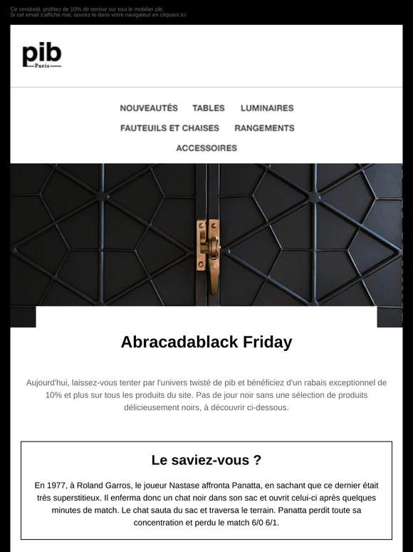 -10% sur tout le mobilier pib