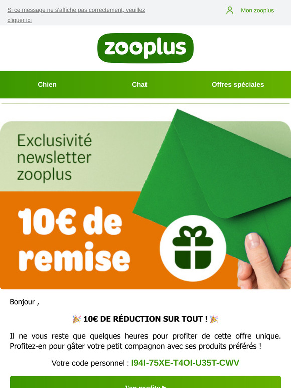 Dernier jour : 10 € SUR TOUT LE SITE !