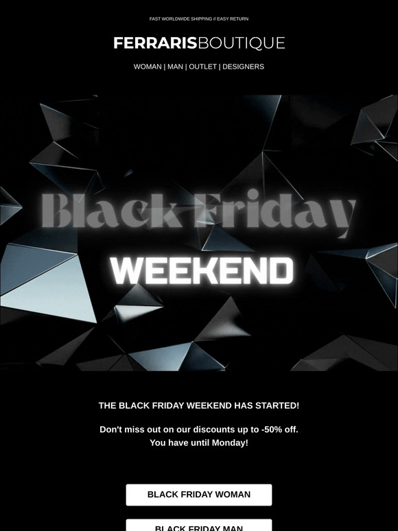 BLACK FRIDAY WEEKEND! 🖤