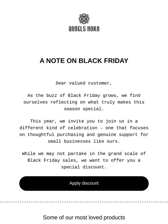 A NOTE ON BLACK FRIDAY
